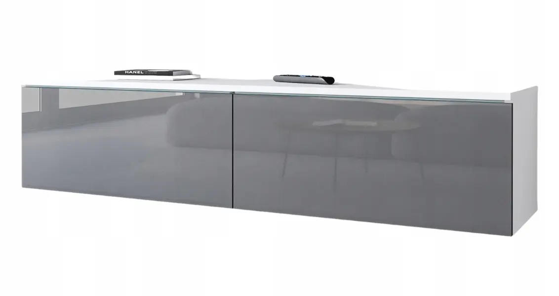 Tumba pentru TV Bratex D140 (White/Grey Gloss) - 2