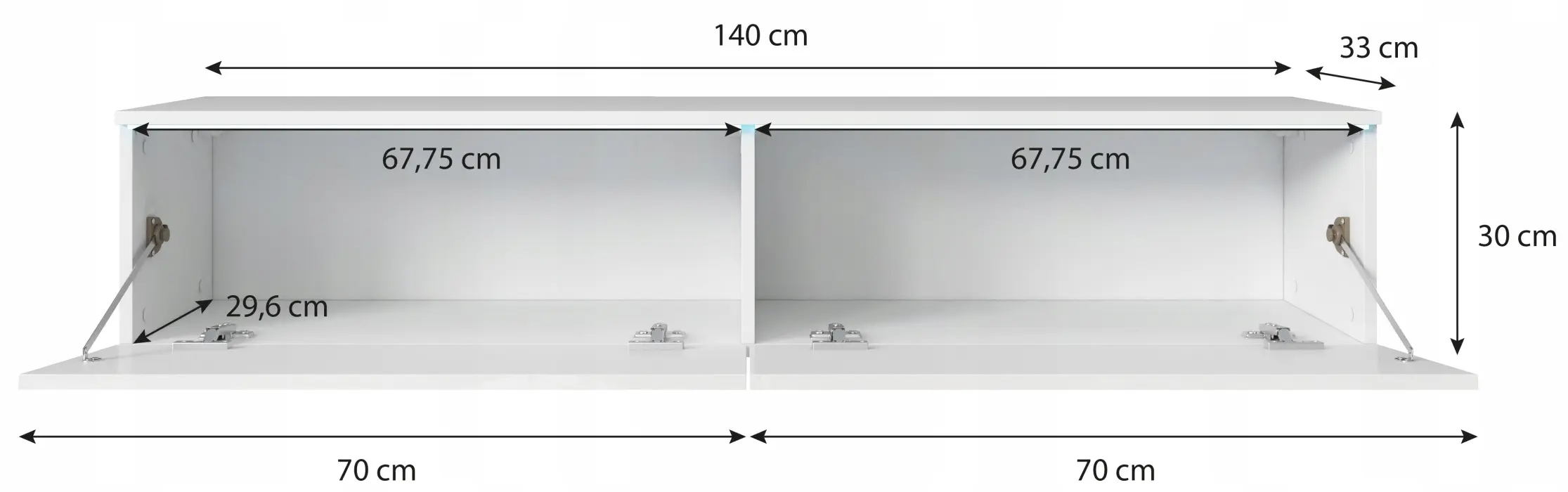 Tumba pentru TV Bratex D140 (White/Grey Gloss) - 3