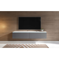 Tumba pentru TV Bratex D140 (White/Grey Gloss) Thumb