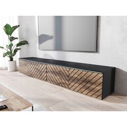 Tumba pentru TV Bratex D180 (Black Graphite/Wotan Oak)