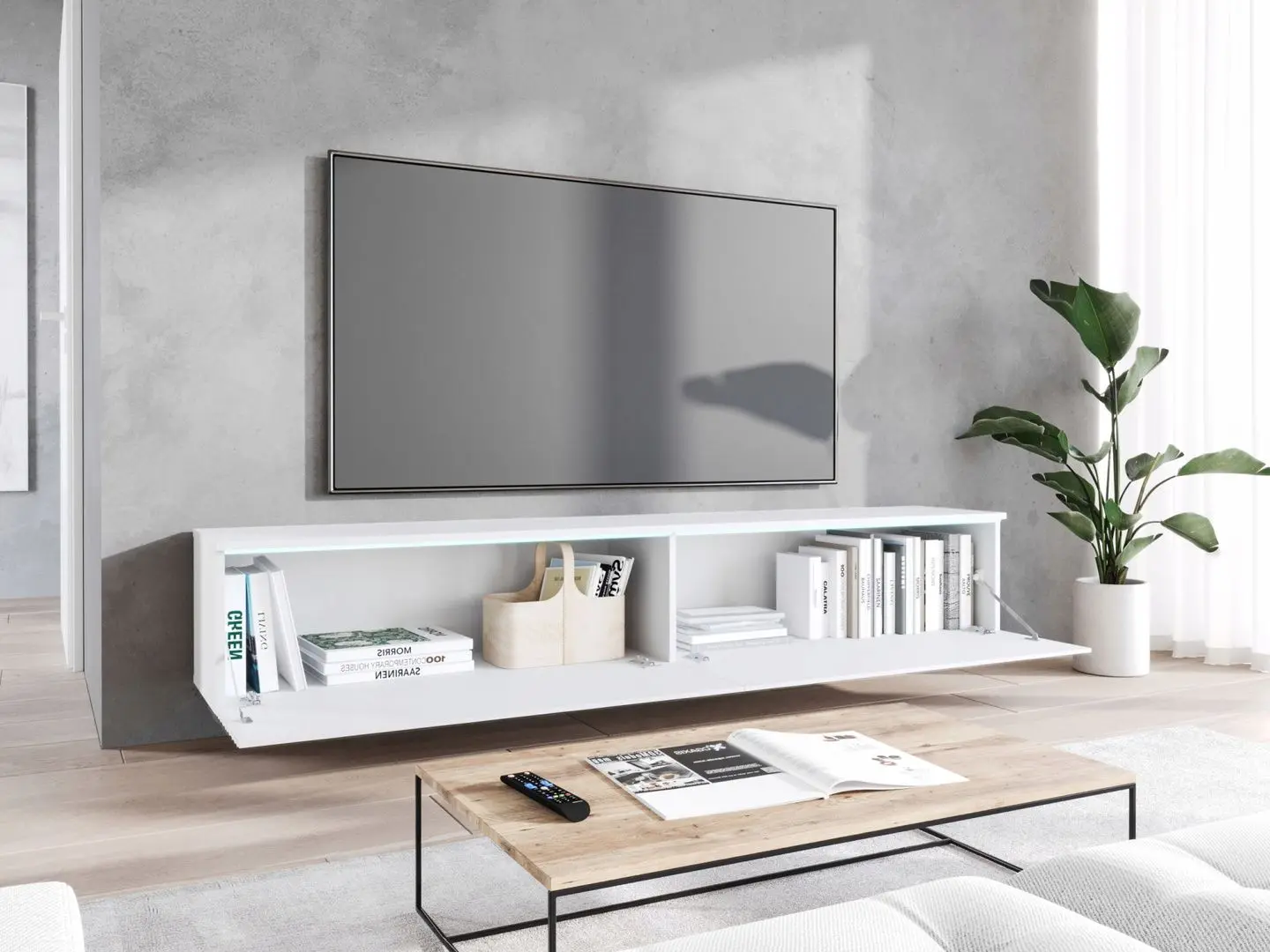 Tumba pentru TV Bratex D180 Waves (White)