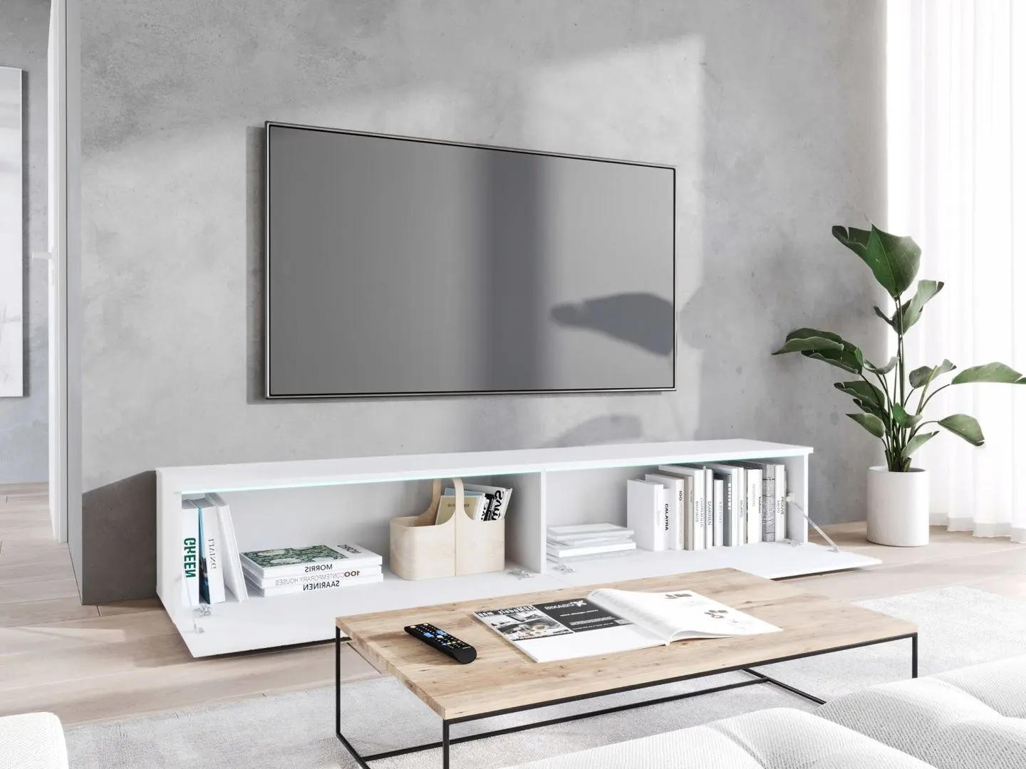 Tumba pentru TV Bratex D180 Waves (White)