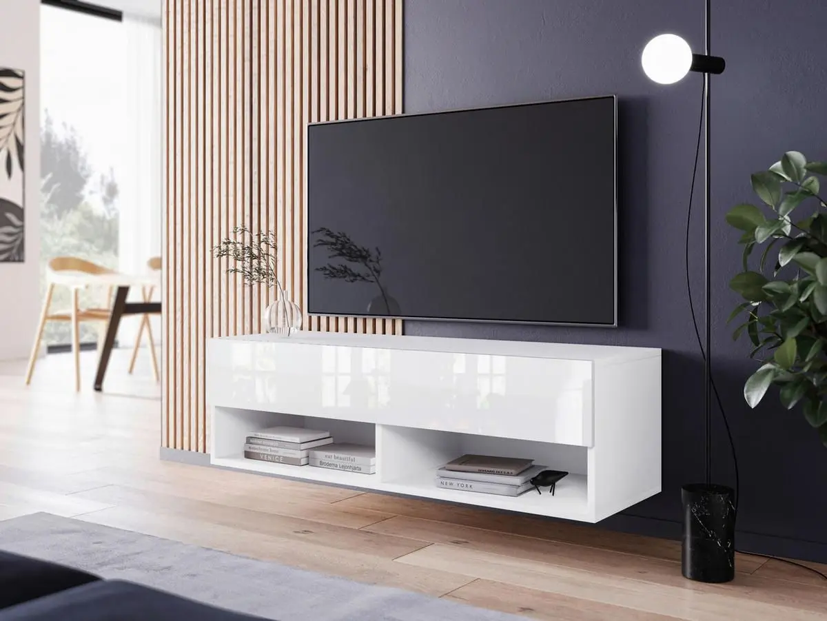 Тумба РТВ Bratex Lowboard A 100 (White/White Gloss)