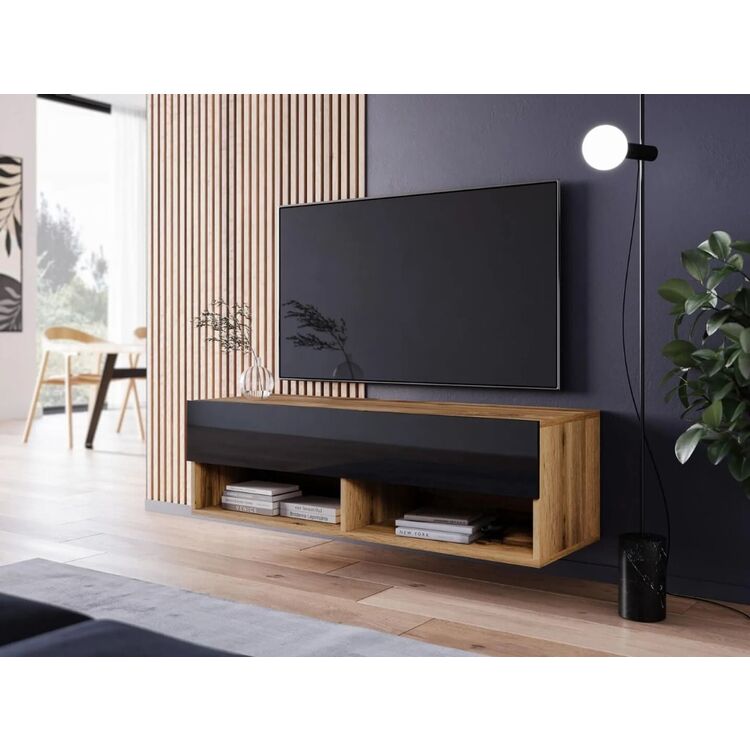 Тумба РТВ Bratex Lowboard A 100 (Wotan Oak/Black Gloss)
