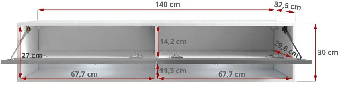 Тумба РТВ Bratex Lowboard A 140 (Wotan Oak)