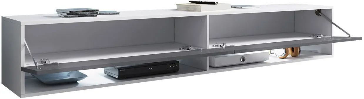 Tumba pentru TV Bratex Lowboard A 180 (Wotan Oak/White Gloss)