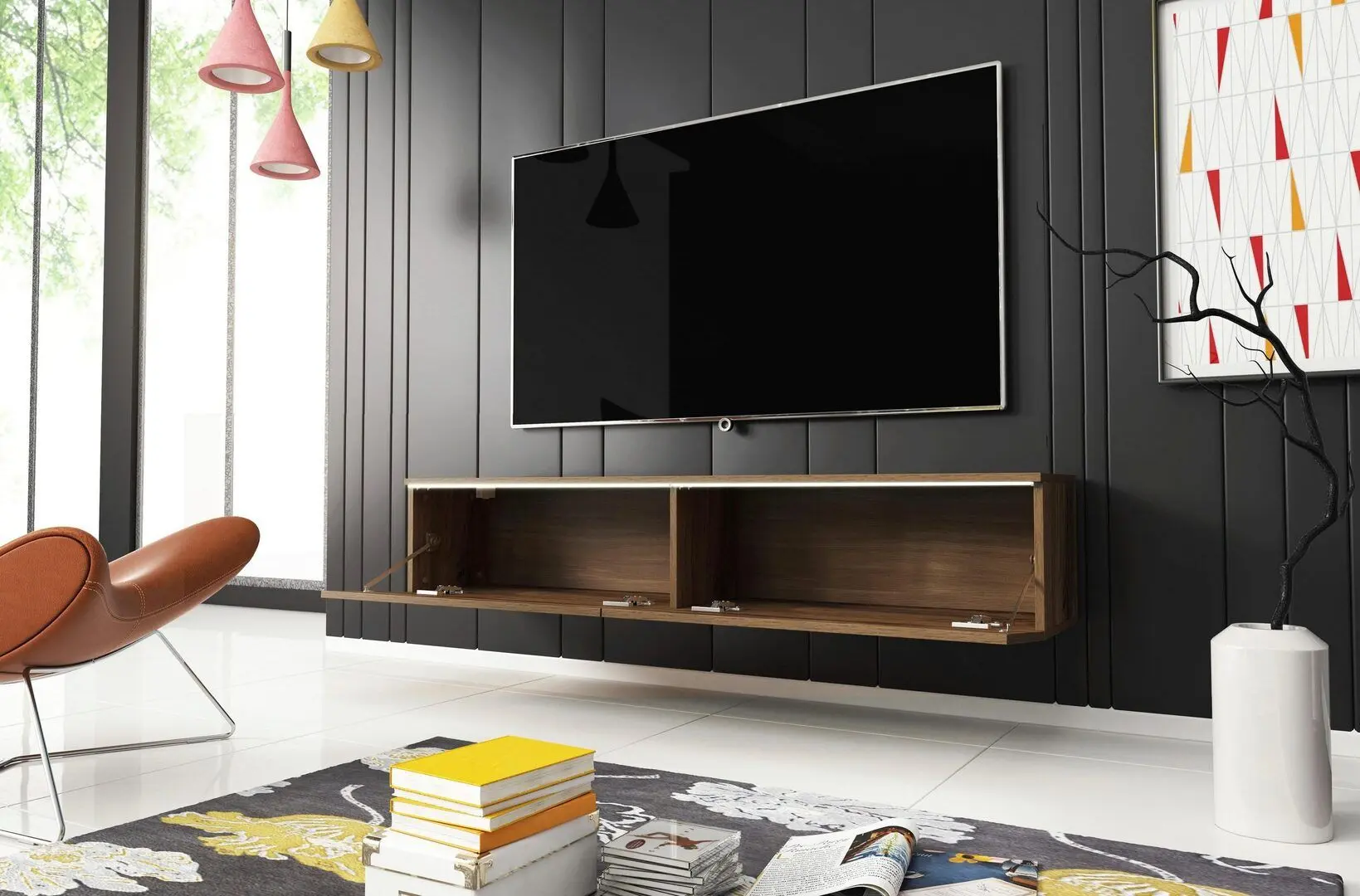 Tumba pentru TV Bratex Lowboard D 140 (Wotan Oak)