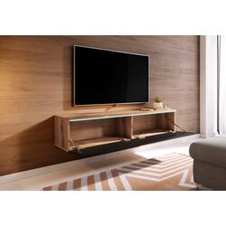 Tumba pentru TV Bratex Lowboard D 140 (Wotan Oak/Black Gloss) Thumb