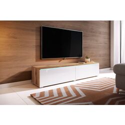 Tumba pentru TV Bratex Lowboard D 140 (Wotan Oak/White Gloss) Thumb