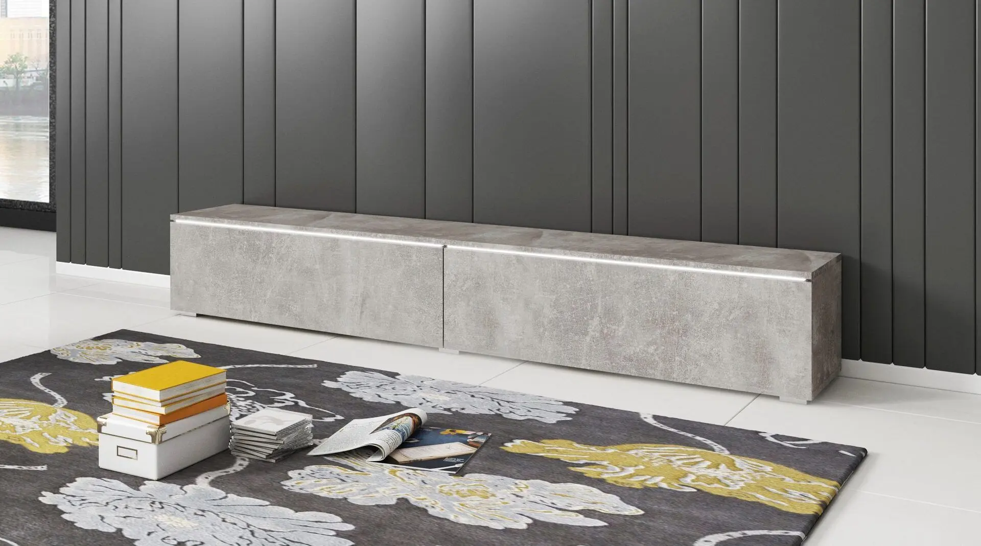 Tumba pentru TV Bratex Lowboard D 180 (Concrete)