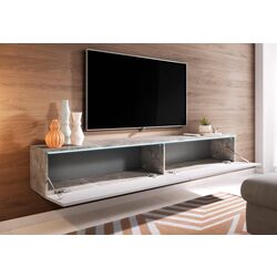 Tumba pentru TV Bratex Lowboard D 180 (Concrete/White Gloss) Thumb