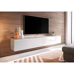 Tumba pentru TV Bratex Lowboard D 180 (Concrete/White Gloss) Thumb