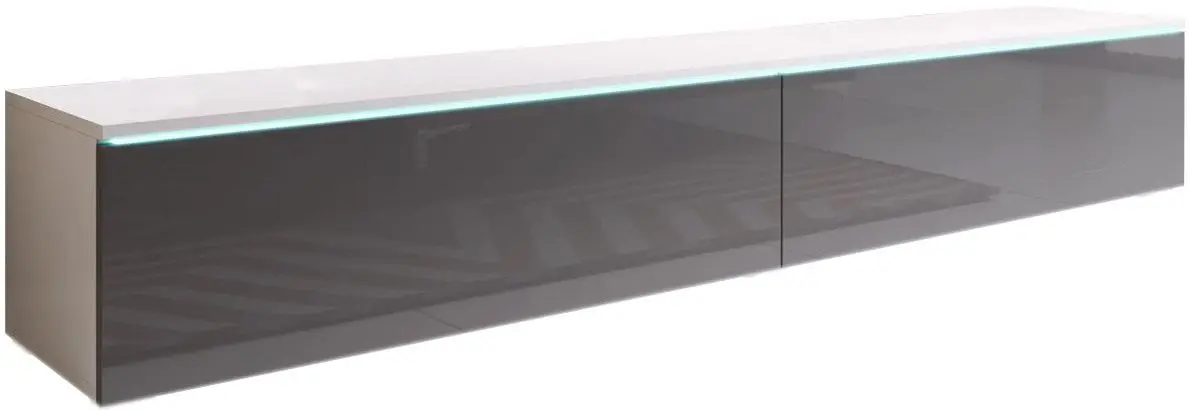 Tumba pentru TV Bratex Lowboard D 180 (White/Gray Gloss)