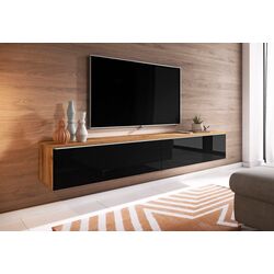 Tumba pentru TV Bratex Lowboard D 180 (Wotan Oak/Black Gloss) Thumb