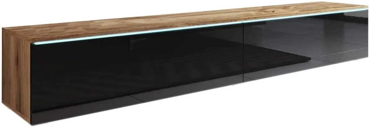 Tumba pentru TV Bratex Lowboard D 180 (Wotan Oak/Black Gloss)