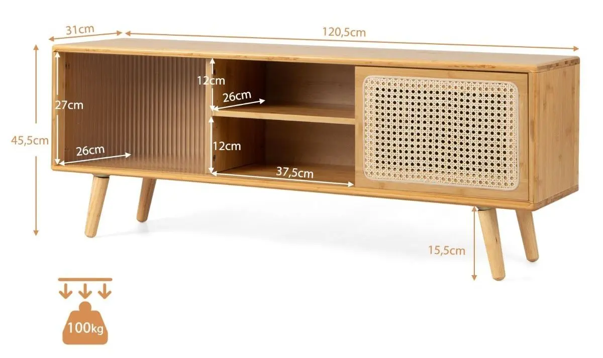 Тумба Costway HV10404NA (Natural) - 4