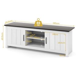 Tumba pentru TV Costway HV10424BN (White/Dark Grey) Thumb