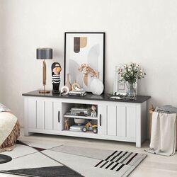 Tumba pentru TV Costway HV10424BN (White/Dark Grey) Thumb