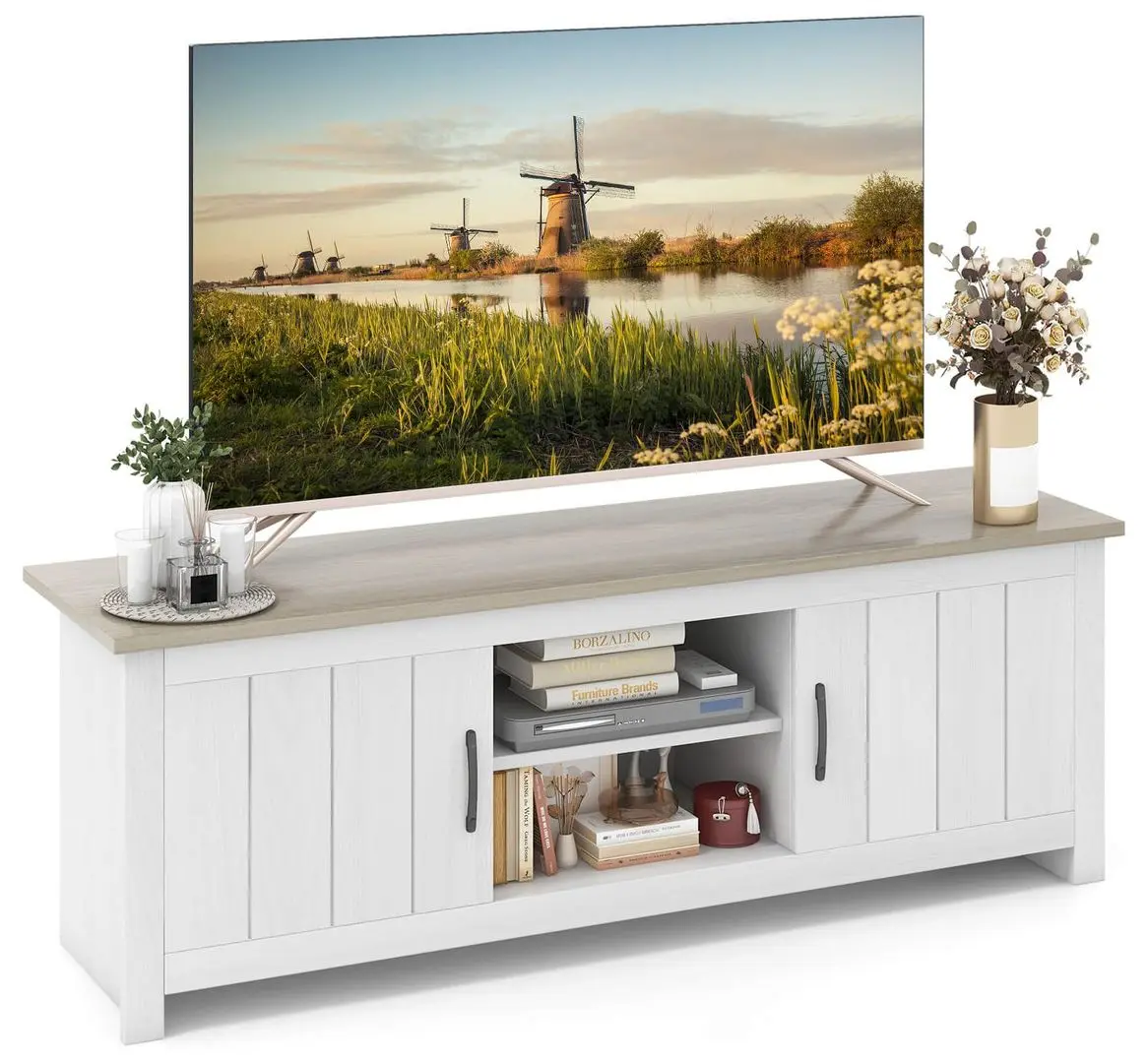 Tumba pentru TV Costway HV10424GR (White Oak)