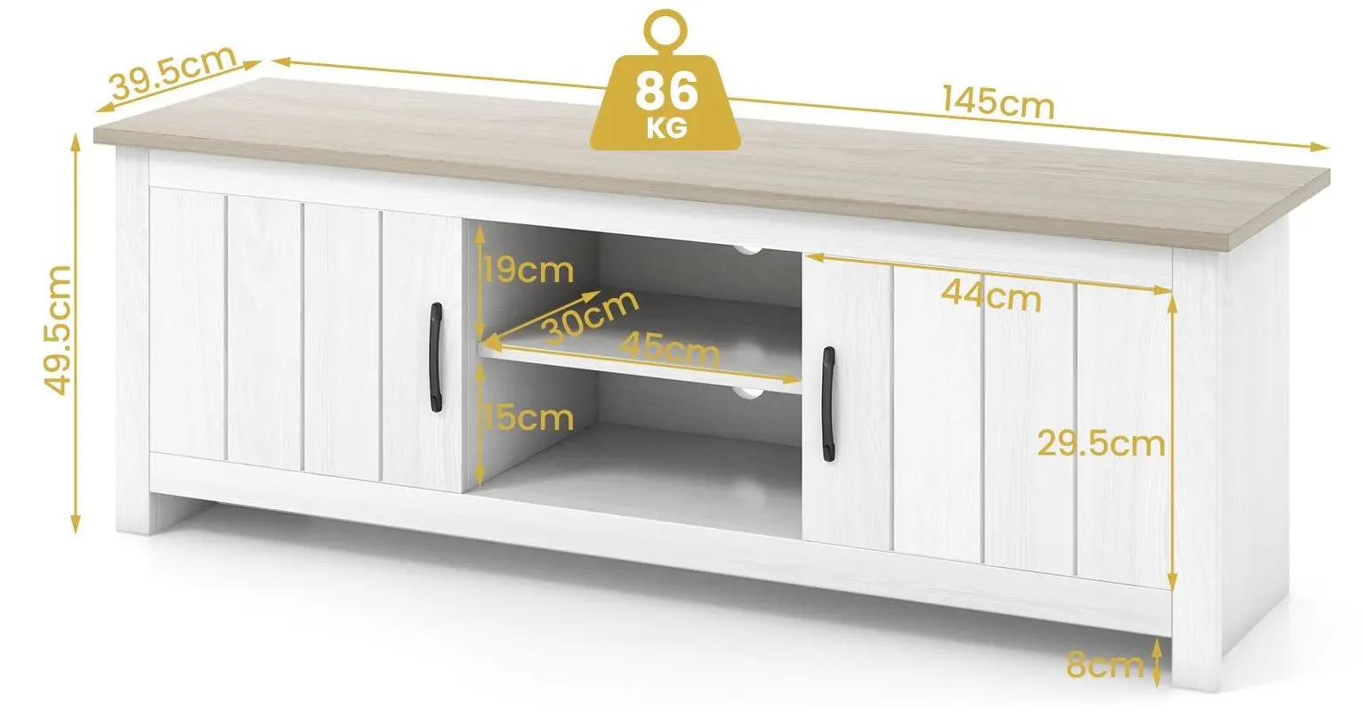 Tumba pentru TV Costway HV10424GR (White Oak)