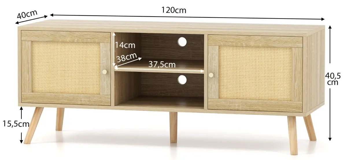 Tumba pentru TV Costway HV10433OA (Natural)