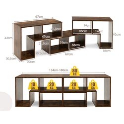 Tumba pentru TV Costway HV10438CF (Brown) Thumb