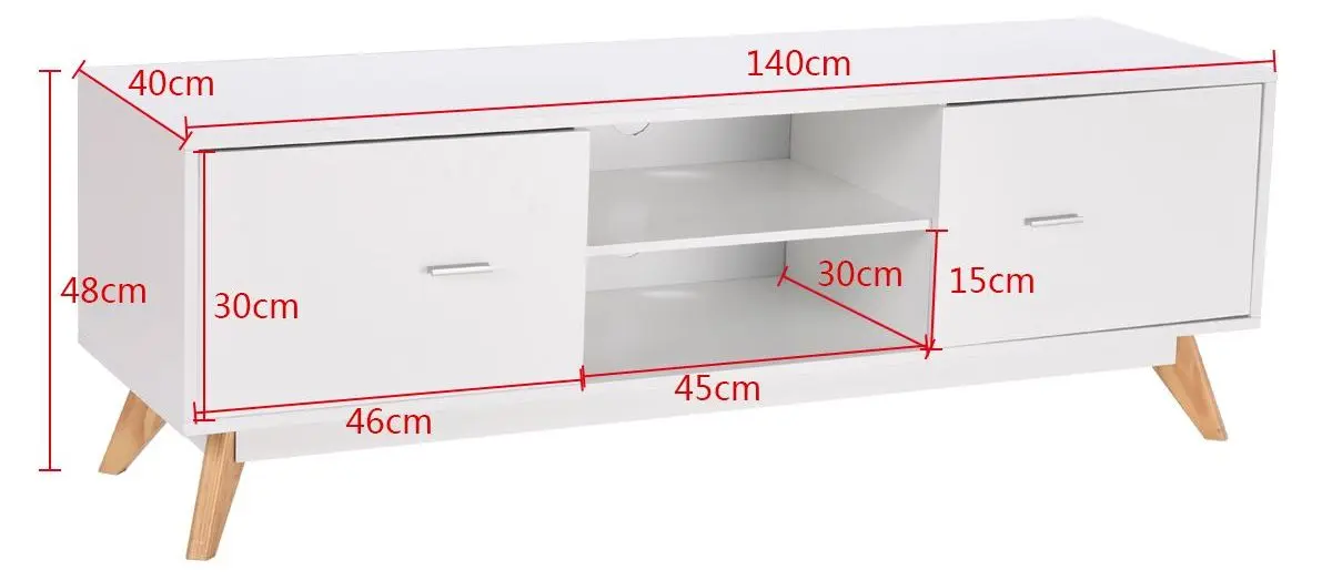 Tumba pentru TV Costway HW60413 (White)