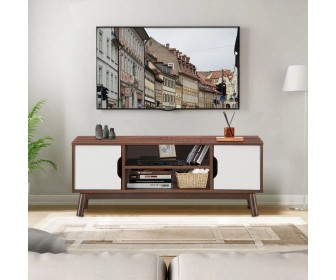 Tumba pentru TV Costway HW63263WH (Brown/White)