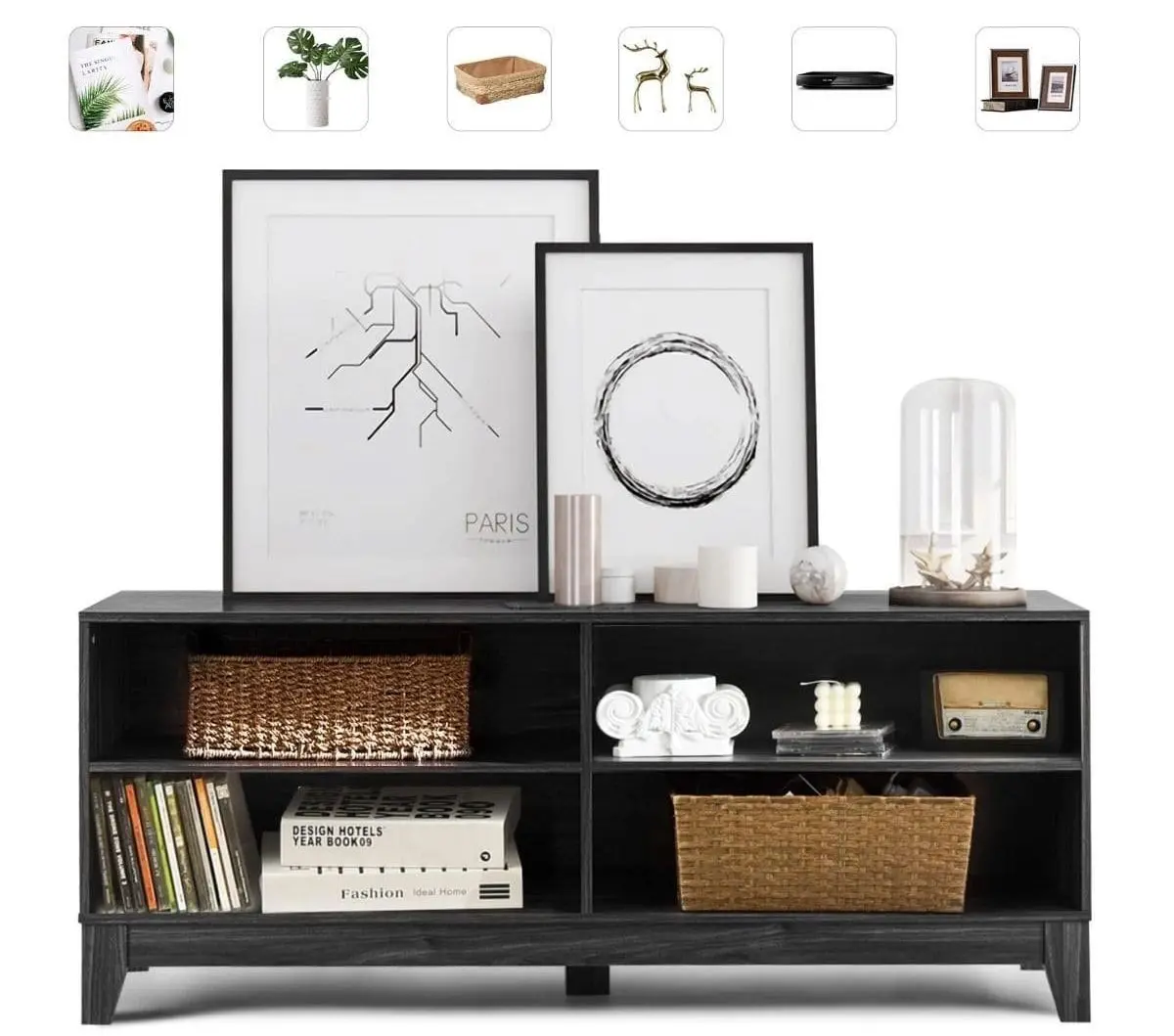 Тумба Costway HW66122CF (Dark Brown) - 3