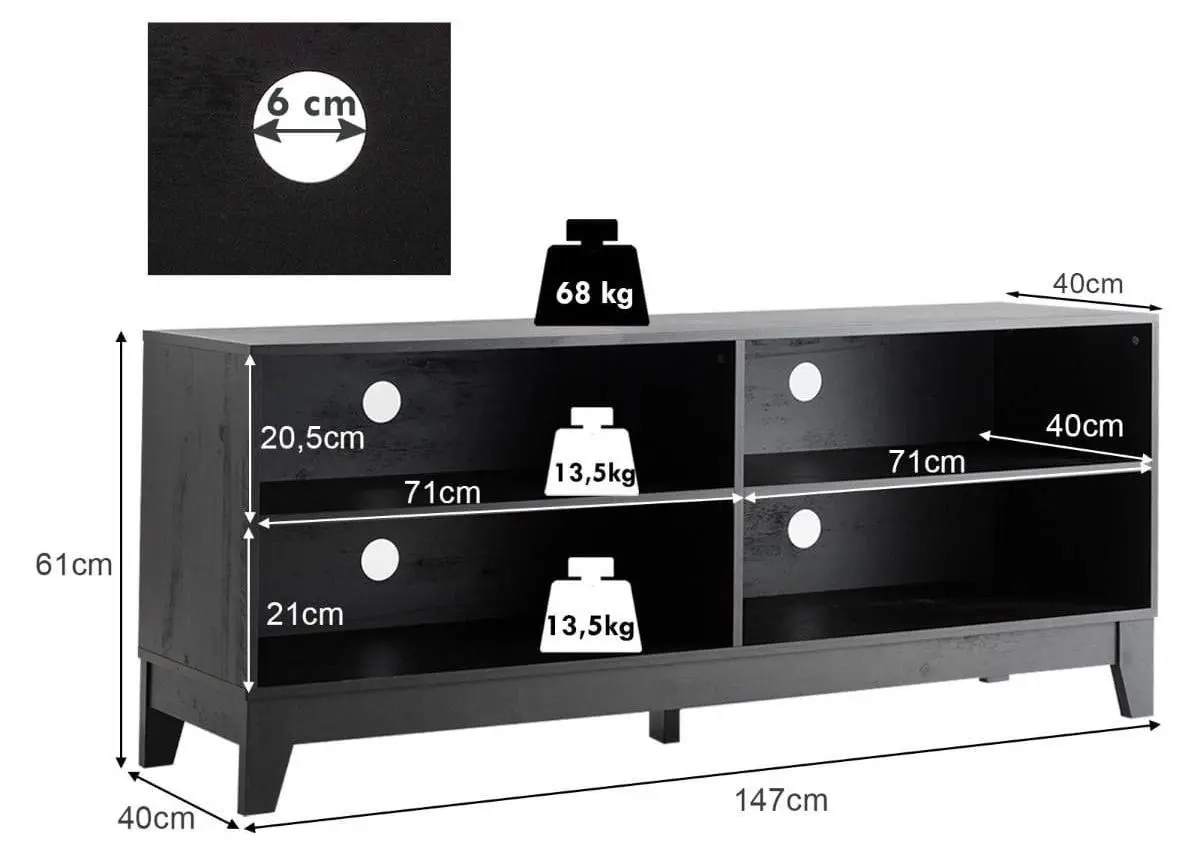 Тумба Costway HW66122CF (Dark Brown) - 6