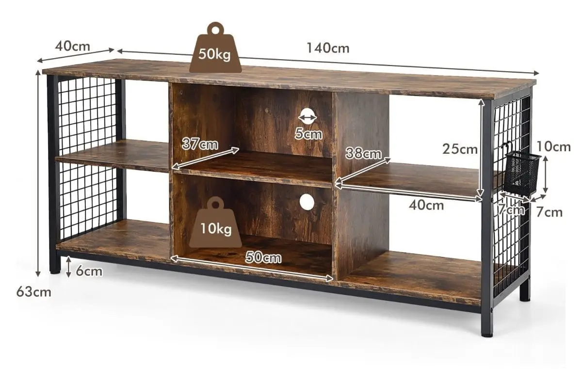 Tumba pentru TV Costway HV10167CF (Rustic Brown)