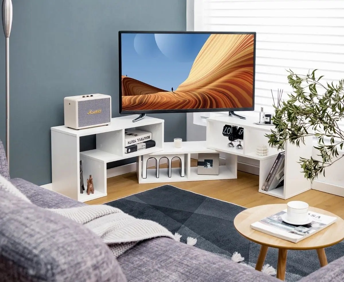 Tumba pentru TV Costway HV10438WH (White)