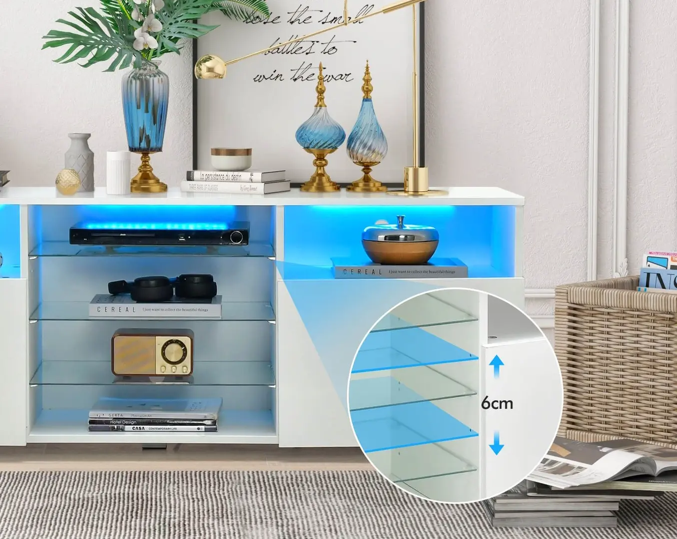 Тумба РТВ Costway HV10464WH (White) - 6