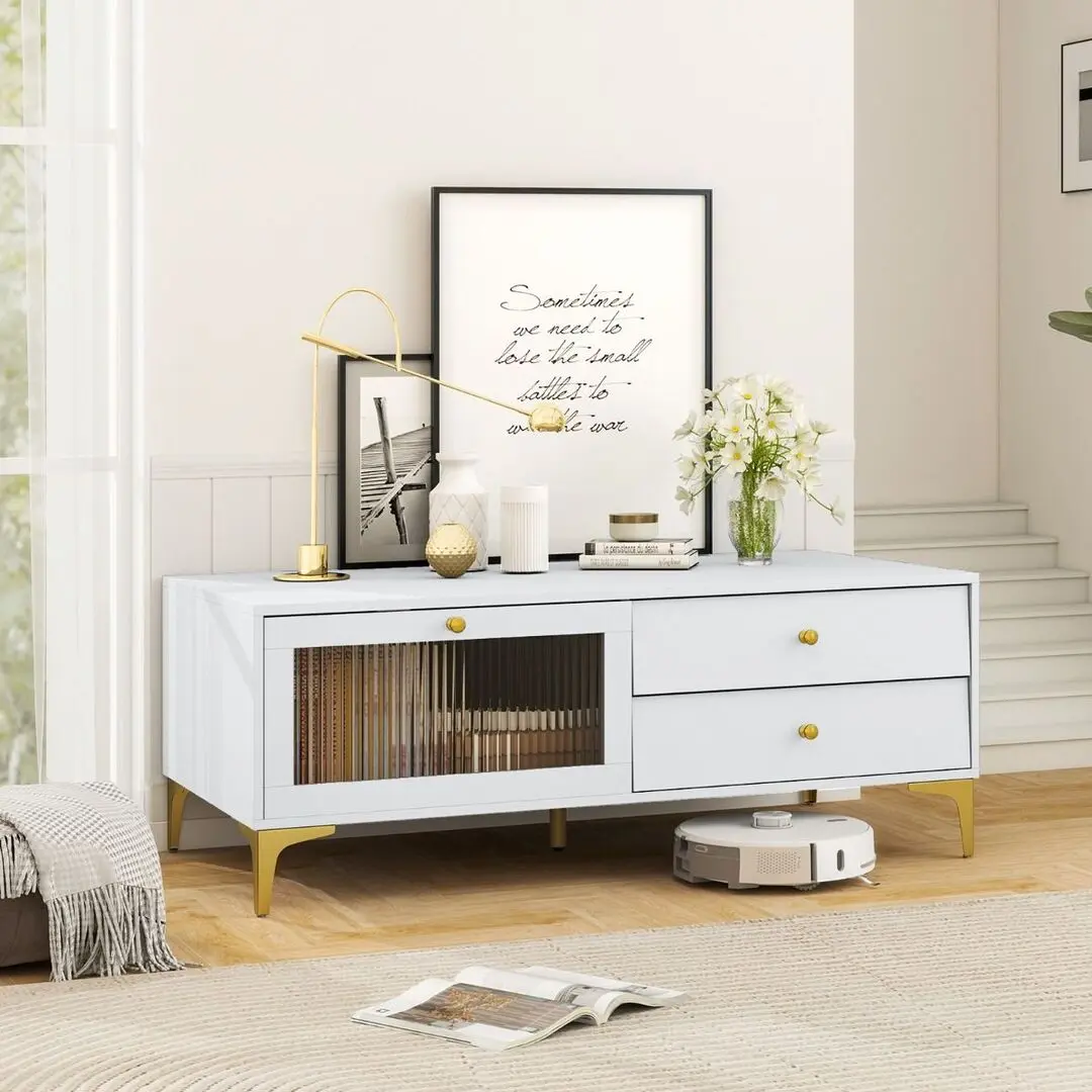 Tumba pentru TV Costway HV10523WH (Light Grey)