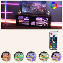 Tumba pentru TV Costway HV10585CF (Black/Brown) Thumb