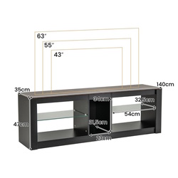 Tumba pentru TV Costway HV10585CF (Black/Brown) Thumb