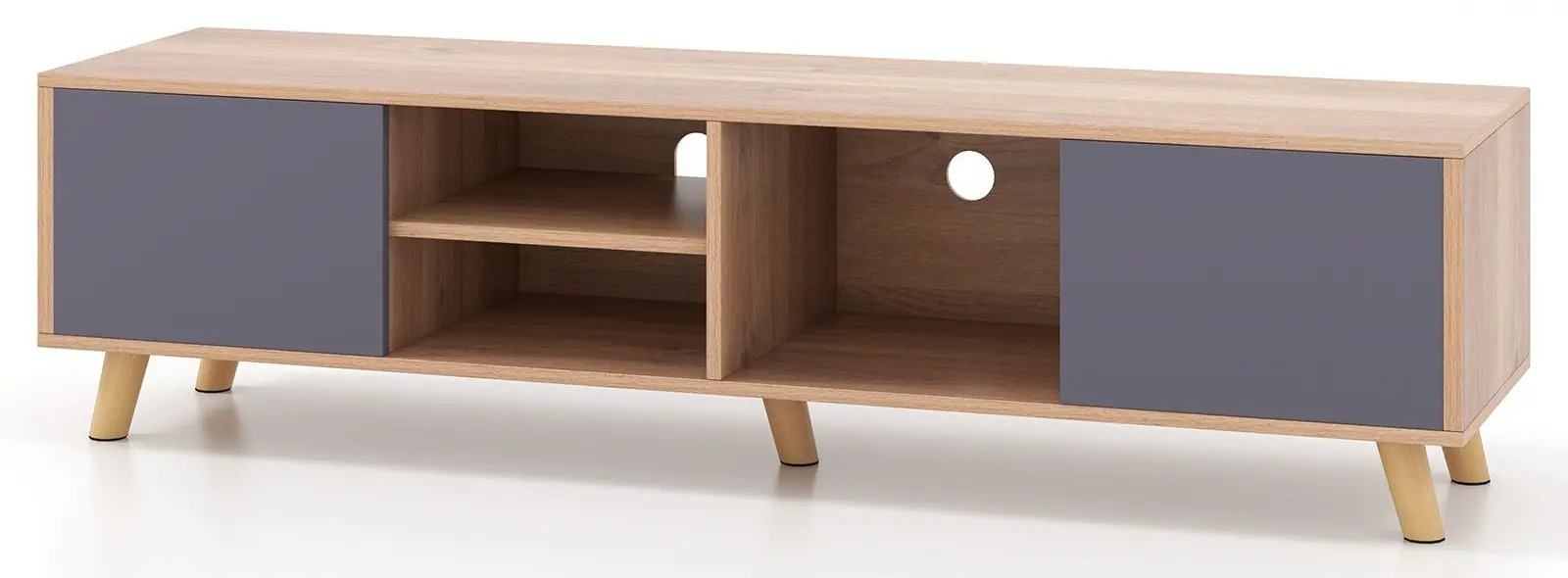 Тумба РТВ Costway HV10614 (Natural/Grey) - 3