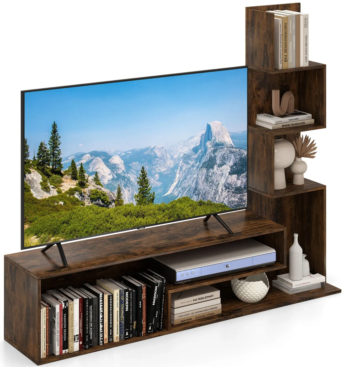 Тумба РТВ Costway HV10702CF (Rustic Brown) - 5