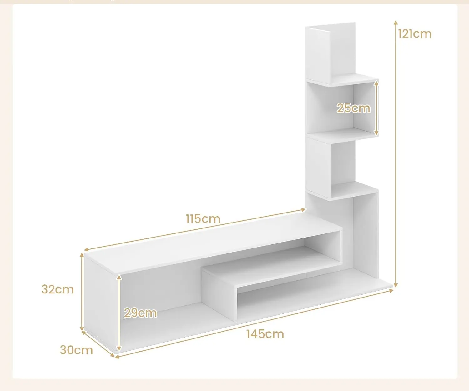 Тумба РТВ Costway HV10702WH (White) - 5