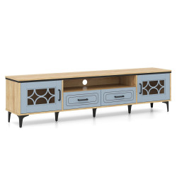 Tumba pentru TV Costway HV10745DE-OG+ (Natural/Blue) Thumb