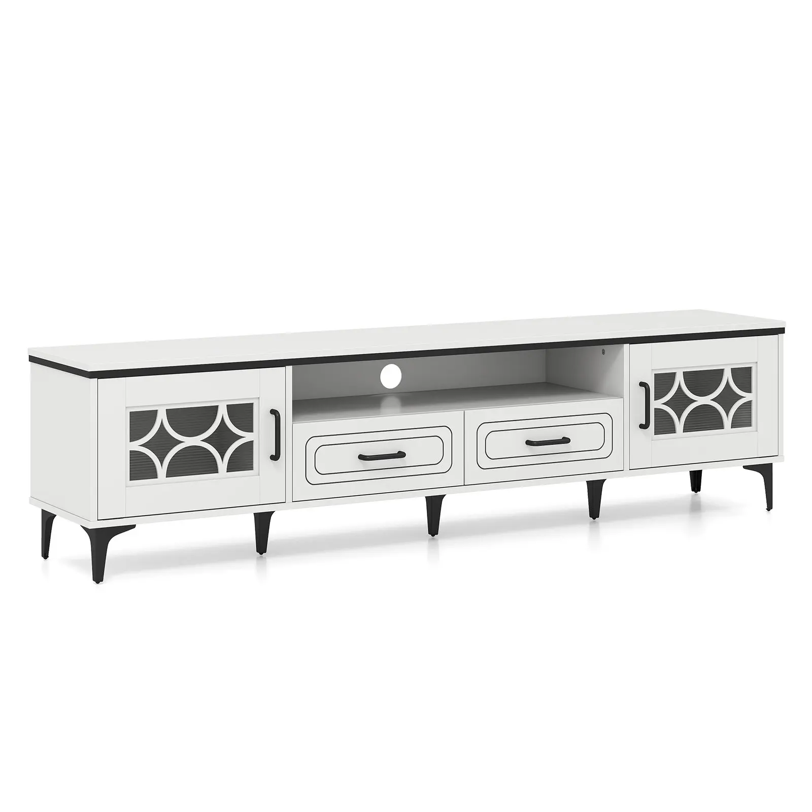 Tumba pentru TV Costway HV10745DE-WH+ (White) - 2