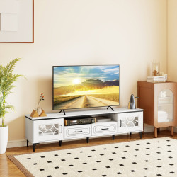 Tumba pentru TV Costway HV10745DE-WH+ (White)