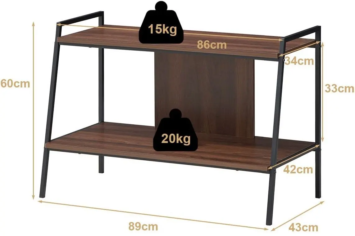 Tumba pentru TV Costway HW64303 (Walnut/Black)