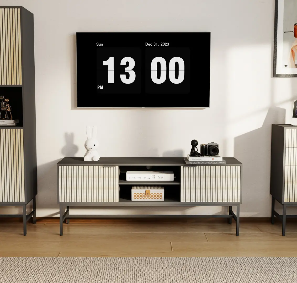 Тумба РТВ DP Merlin (Black/Wood)