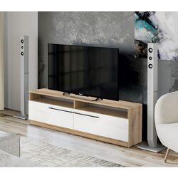Tumba pentru TV Fabrik Home Barcas (Ewok Oak/White Gloss) Thumb