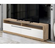 Tumba pentru TV Fabrik Home Barcas (Ewok Oak/White Gloss)