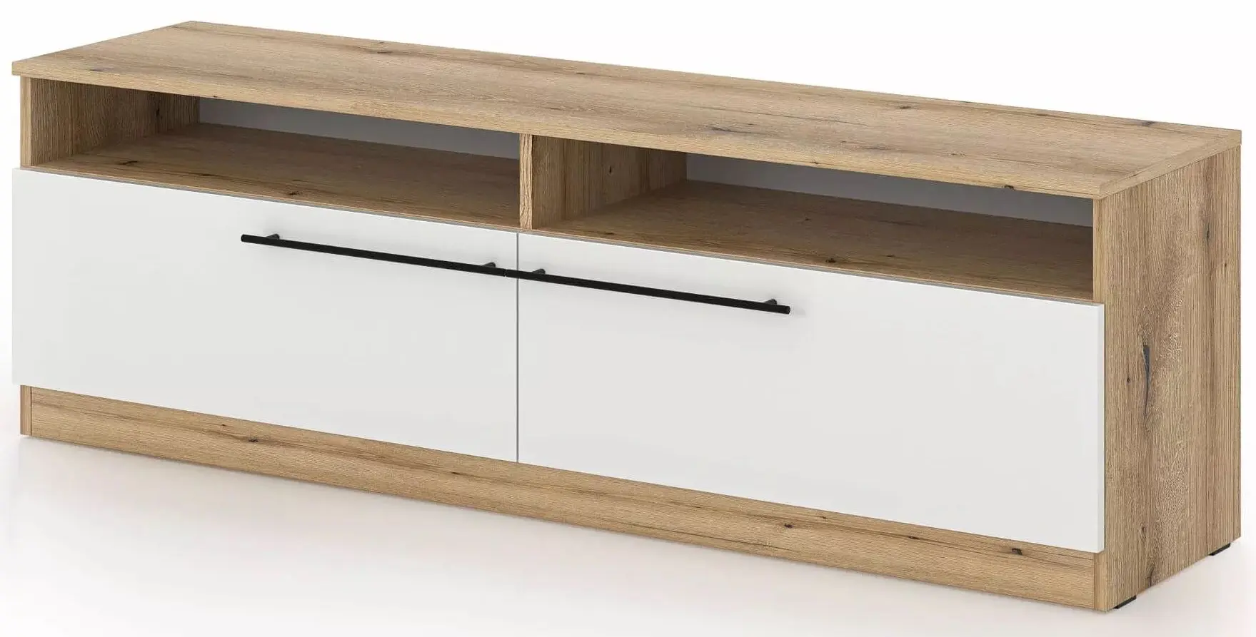 Tumba pentru TV Fabrik Home Barcas (Ewok Oak/White Gloss)