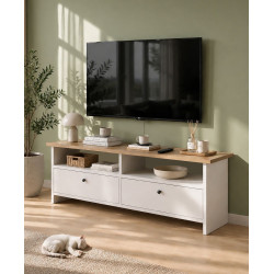 Tumba pentru TV Bofigo 120x50x30cm (Santorini Sapphire Oak/White) Thumb