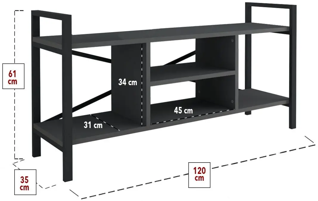 Tumba pentru TV Bofigo 61x120 (Anthracite)
