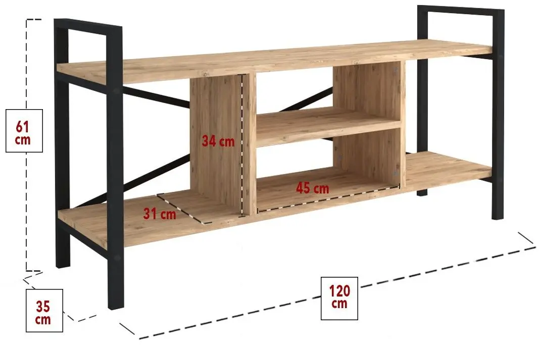 Тумба РТВ Bofigo 61x120 (Pine/Black)
